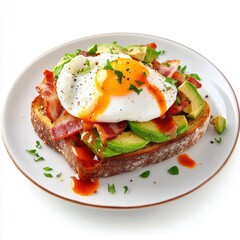 Poster - Avocado Bacon Toast with Poached Egg