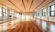 © Alfaro - Sunlit Studio Dance Room With Mirrors And Hardwood Floor