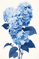 Wall Mural - Blue camellia graphics blossom pattern.