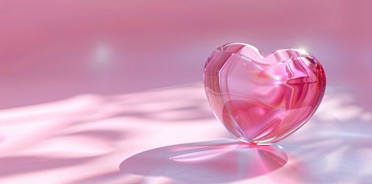 3d rendering of pink heart shaped object on light background