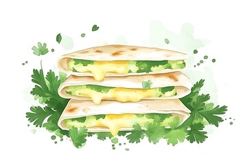 Sticker - A Colorful Stack of Delicious Quesadillas