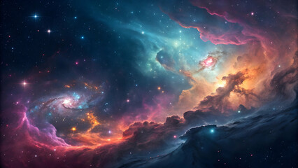 beautiful nebulae and stars in the night sky. supernova background wallpaper