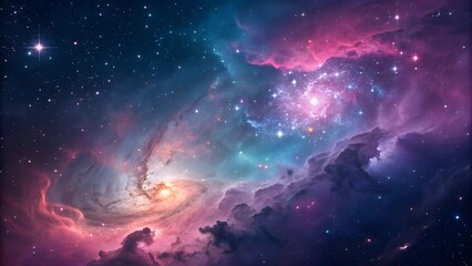 beautiful nebulae and stars in the night sky. supernova background wallpaper