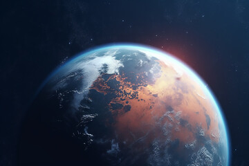 Wall Mural - beautiful view of planet earth from space planet, space, global, world, environment, nature, atmosph