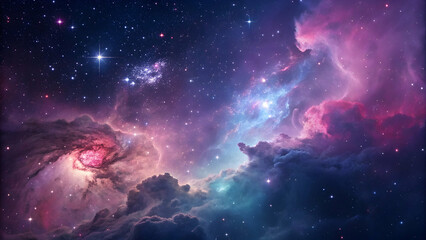Beautiful nebulae and stars in the night sky. Supernova background wallpaper 