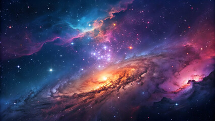 beautiful nebulae and stars in the night sky. supernova background wallpaper