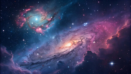 beautiful nebulae and stars in the night sky. supernova background wallpaper