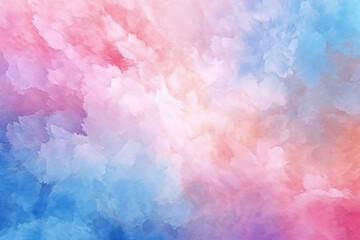 Wall Mural - A watercolor painting of a pink, blue, and white background Gradient Background with Soft Pastel Colors of Pink, Blue, Purple, and Grey, Grainy Textur
