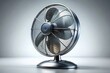 © Arnada - Gray Electric Fan, Isolated White Background, Night Photography Studio Shot