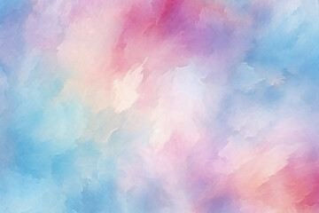 Poster - A watercolor painting of a pink, blue, and white background Gradient Background with Soft Pastel Colors of Pink, Blue, Purple, and Grey, Grainy Textur
