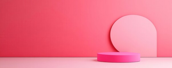 Poster - A minimalist composition featuring soft pink hues and geometric shapes, creating a serene and modern aesthetic.