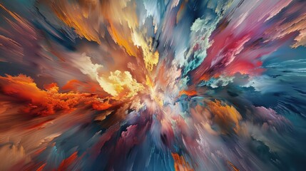 Wall Mural - Prismatic rays of color burst forth on a backdrop of absolute clarity, forming an abstract visual masterpiece captured in high definition.