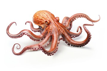 Wall Mural - Ocean octopus animal white background invertebrate.