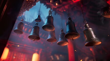 Wall Mural - Ancient Temple Bells: Serenity and Spirituality in Asia