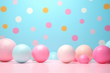 Wall Mural - Pastel background balloon sphere celebration.