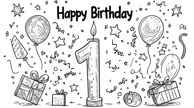 Celebrating of 1 years birthday vector