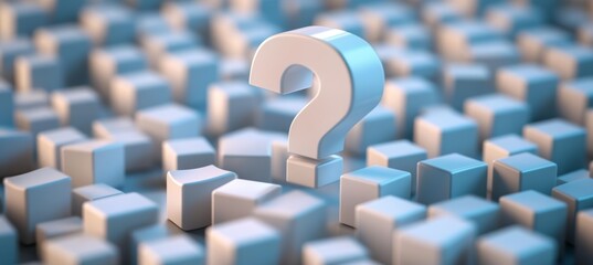 Poster - Question sign symbol. Creative solution and critical thinking. Generative AI technology.	
