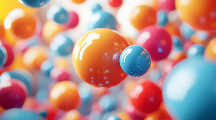 Poster - Colorful abstract representation of molecular structure in a scientific background