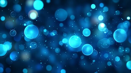 Wall Mural - Abstract blue bokeh lights background