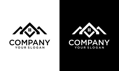 Aufkleber - Creative Simple and modern letter m house logo design