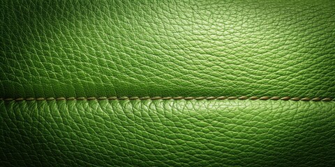 Aufkleber - Close-up Texture of Emerald Green Leather with Subtle Stitching Detail