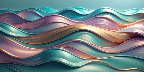 Aufkleber - Abstract Pastel Waves An Elegant Seamless Pattern of Flowing Curves and Smooth Textures