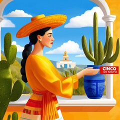 Wall Mural - Cinco de mayo background. Happy Cinco de mayo Fiesta. Cinco de mayo celebration. with text CINCO DE MAYO for Poster, Banner, Flyer, Card, Post, Cover, Greeting. Mexican holiday. May 5. 