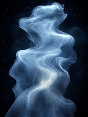 Fototapete - Blue smoke creating abstract shapes on black background
