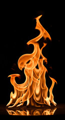 Poster - flames on a black background . Generative AI