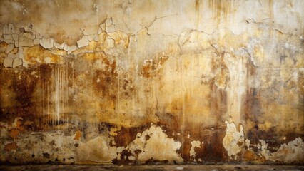 Poster - Aged Wall Texture Rustic, Weathered, and Patinated Surface with Flaking Paint and Stains