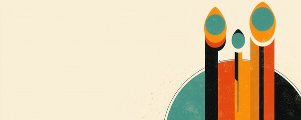 Poster - Abstract geometric illustration with vibrant circular patterns