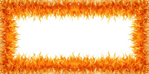 Poster - Fiery orange flame border design perfect for a dramatic presentation or intense background