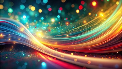 Poster - Abstract Swirling Light Streaks with Sparkling Dust and Glowing Bokeh