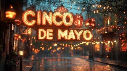 Wall Mural - CINCO DE MAYO words, in fine fluffy plush texture, super lovely, cute style, bright colors. 3D rendering effect 