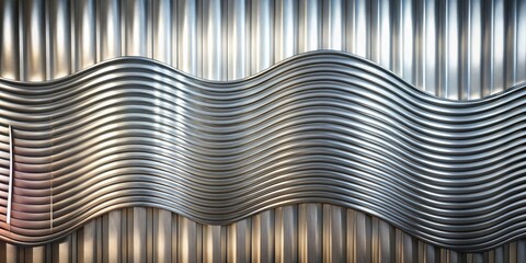 Fototapete - Abstract Metallic Wave Panel Design with Textured Surface