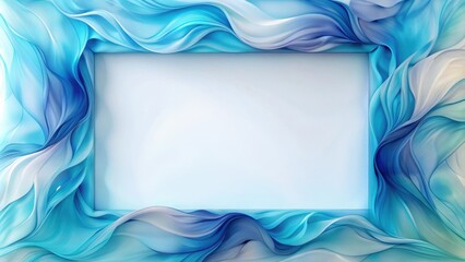 Aufkleber - Elegant Blue Fabric Frame with Blank Center for Text or Image
