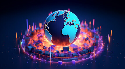 Poster - earth, high speed data transfer and cyber technology, information exchange and international telecom