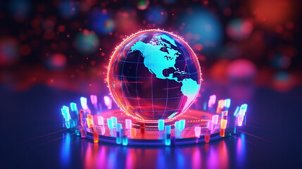 Poster - earth, high speed data transfer and cyber technology, information exchange and international telecom