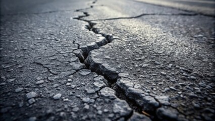 Poster - A Deep Crack in the Asphalt Surface Reveals Underlying Aggregates