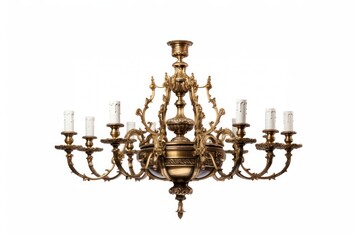 Wall Mural - Palace chandelier lamp white background.