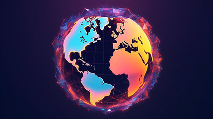 Poster - Businessman hand touching global network and data exchanges over the world connections, representing global communication and technology in a dark, starry background 