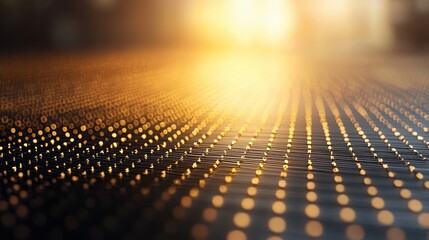 Abstract golden bokeh pattern with soft sunlight effect