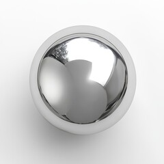 Aufkleber - Shiny chrome sphere on white background.