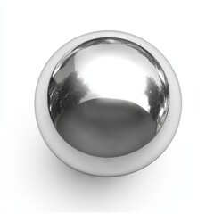 Aufkleber - Shiny chrome sphere isolated on white background.