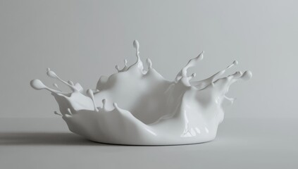 Aufkleber - White liquid splash crown on grey background.