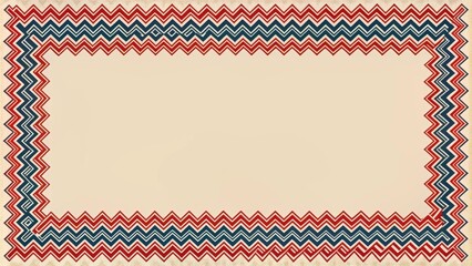 Fototapete - Retro Zigzag Border Design with Ample Copy Space