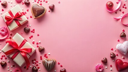 Poster - Romantic Valentine's Day Gift Arrangement with Chocolates and Decorations
