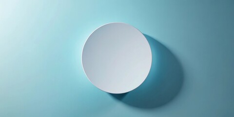 Aufkleber - Minimalist White Circle on Pale Blue Background, Perfect for Mockups and Design Projects