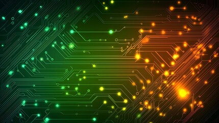 Poster - Sleek and modern technology themed background featuring intricate circuit patterns vibrant gradients and a futuristic digital aesthetic  This image evokes a sense of innovation connectivity