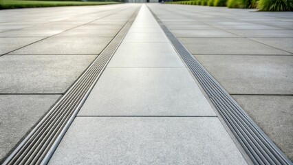 Leinwandbilder - Modern outdoor paving design with linear drainage system
